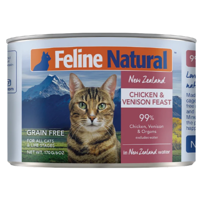 Feline Natural Grain Free New Zealand Chicken & Venison Feast Wet Cat Food (12 Cans)