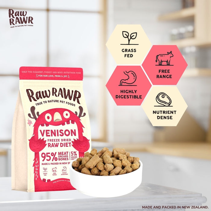 [PAWSOME BUNDLE] 3 FOR $159: Raw Rawr Freeze Dried Raw Venison Balanced Diet For Dogs