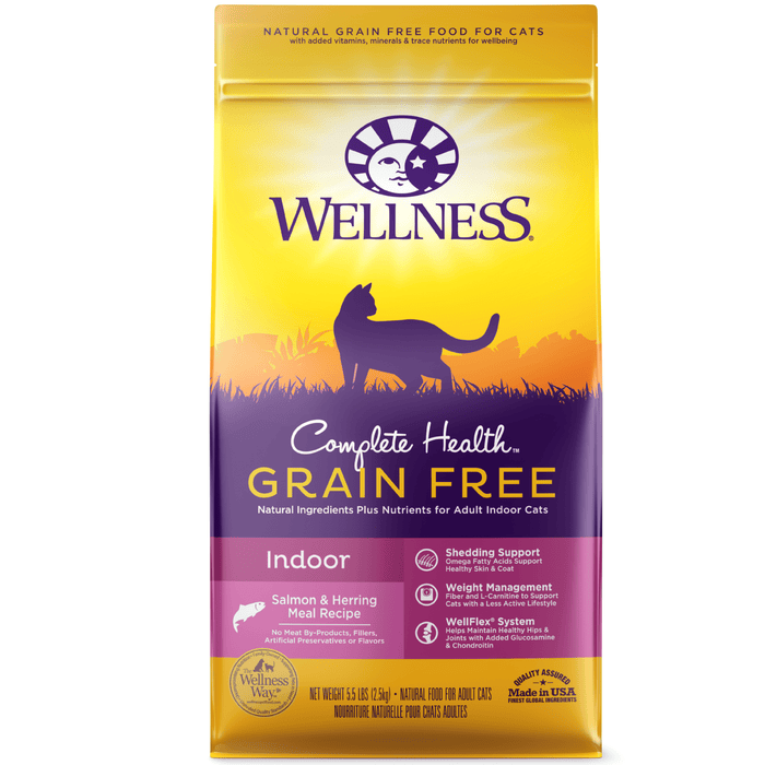 20% OFF: Wellness Complete Health Grain Free Indoor (Salmon & Herring Meal Recipe) Adult Dry Cat Food