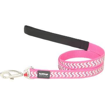 Red Dingo Reflective Ziggy Hot Pink Fixed Dog Lead