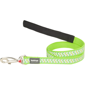 Red Dingo Reflective Ziggy Lime Green Fixed Dog Lead