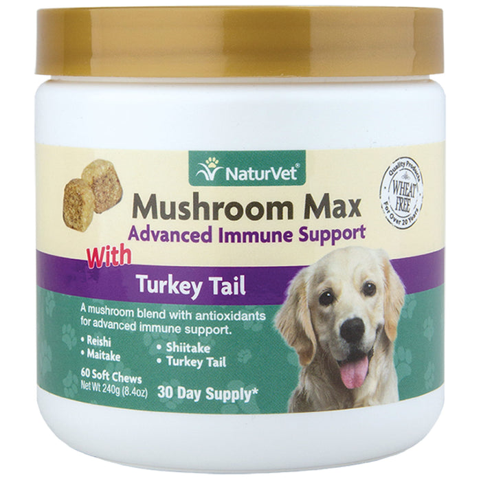 20% OFF: NaturVet Mushroom Max with Turkey Tail For Advanced Immune Support For Dogs