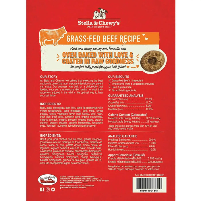 Stella & Chewy's Grass-Fed Beef Recipe Raw Coated Biscuits For Dogs