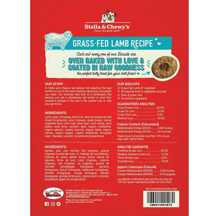 Stella & Chewy's Grass-Fed Lamb Recipe Raw Coated Biscuits For Dogs