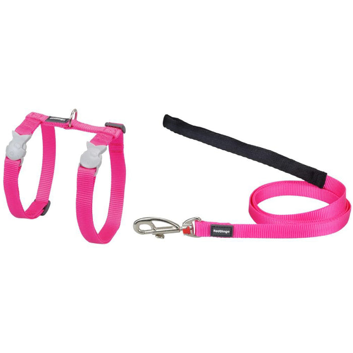 Red Dingo Classic Hot Pink Harness & Lead Combo For Cats