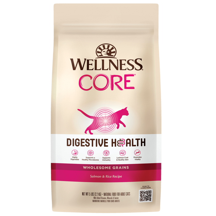 20% OFF: Wellness CORE® Digestive Health Wholesome Grains Adult (Salmon & Rice Recipe) Dry Cat Food