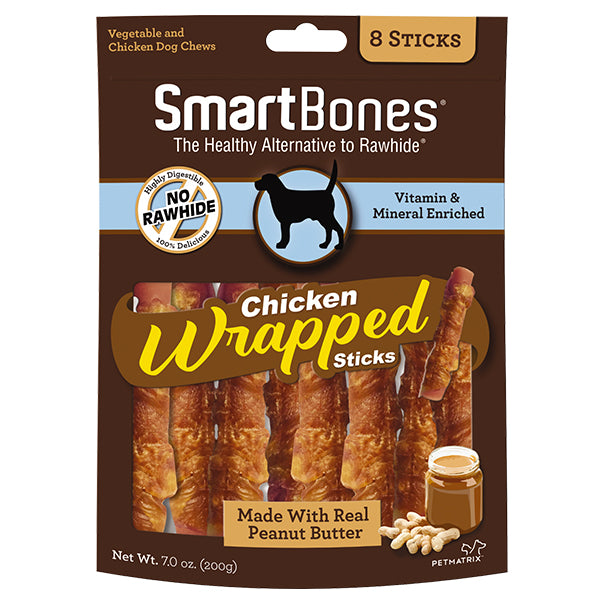 20% OFF: SmartBones Regular Chicken Wrapped Peanut Butter Sticks (8Pcs)