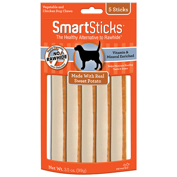 20% OFF: SmartBones SmartSticks Sweet Potato Stick Chew Treats (5Pcs)