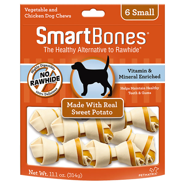 20% OFF: SmartBones Classic Small Sweet Potato Bone Chew Treats (6Pcs)