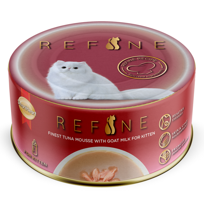 SmartHeart Refine Finest Tuna Mousse With Goat Milk For Kitten Wet Cat Food (24 Cans)