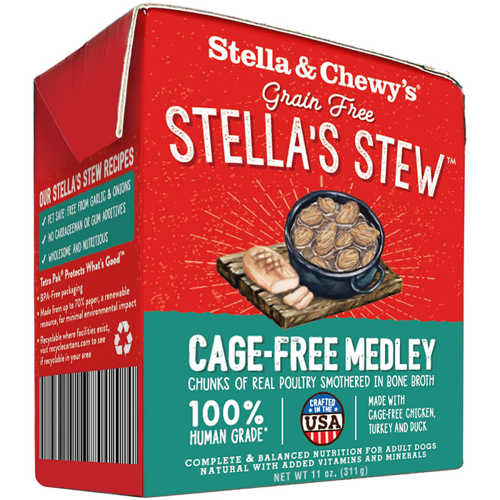 Stella & Chewy's Grain Free Cage-Free Medley Chicken, Turkey & Duck Stew For Dogs