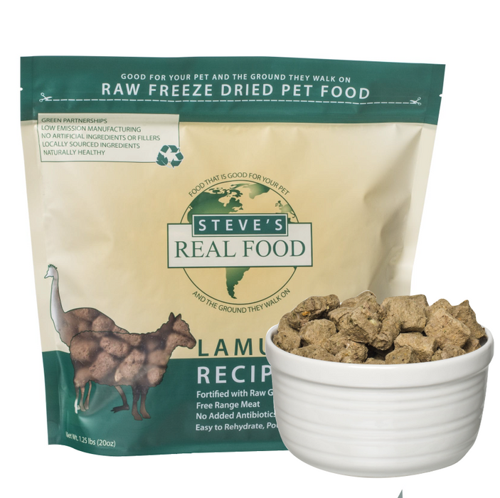 [PAWSOME BUNDLE] 3 FOR $233.70: Steve's Real Food Freeze Dried Lamu & Whitefish Nuggets Diet For Dogs & Cats