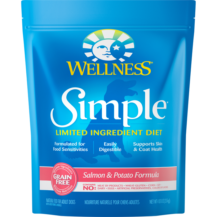20% OFF + FREE WET FOOD: Wellness Simple Limited Ingredient Grain Free Salmon & Potato Formula Adult Dry Dog Food