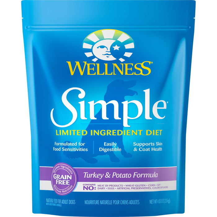 20% OFF + FREE WET FOOD: Wellness Simple Limited Ingredient Grain Free Turkey & Potato Formula Adult Dry Dog Food