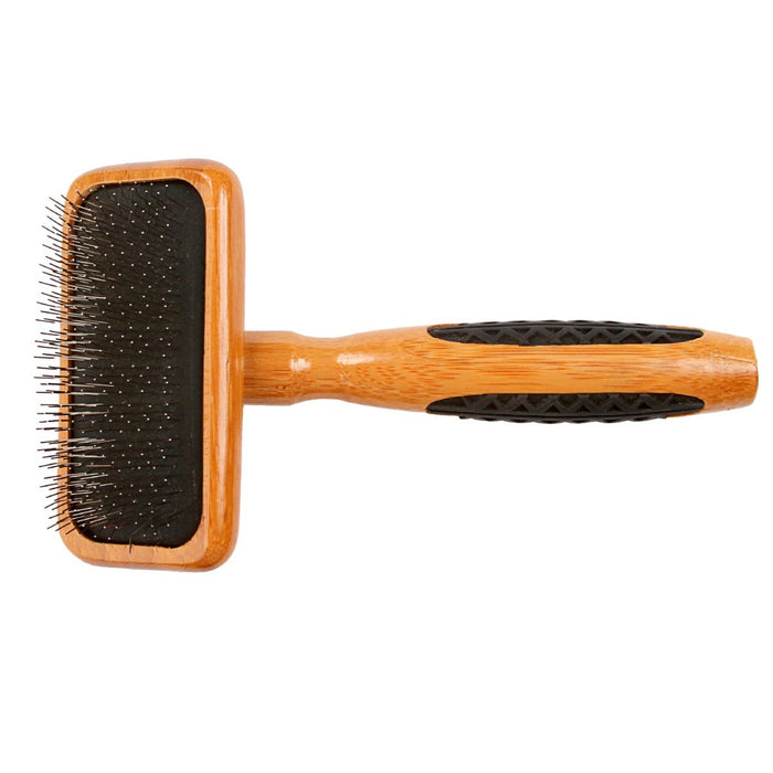 10% OFF: Bass Slicker Style Striped/Dark Finish Soft Pins Pet Brush (Assorted Design)