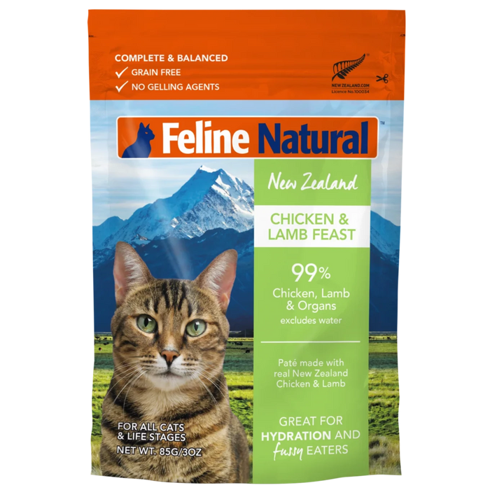Feline Natural Grain Free New Zealand Chicken & Lamb Feast Pouch Cat Food (12 Pouches)