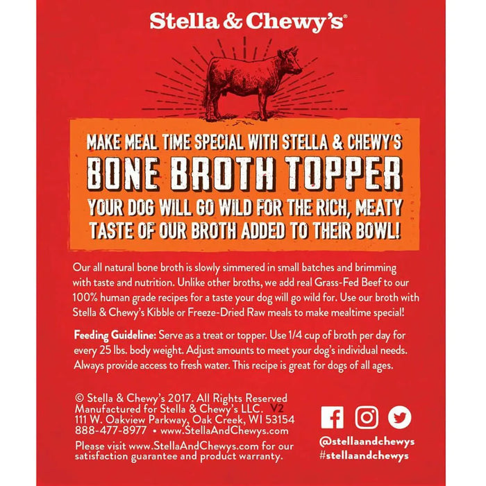 Stella & Chewy's Grain Free Grass-Fed Beef Broth Topper For Dogs