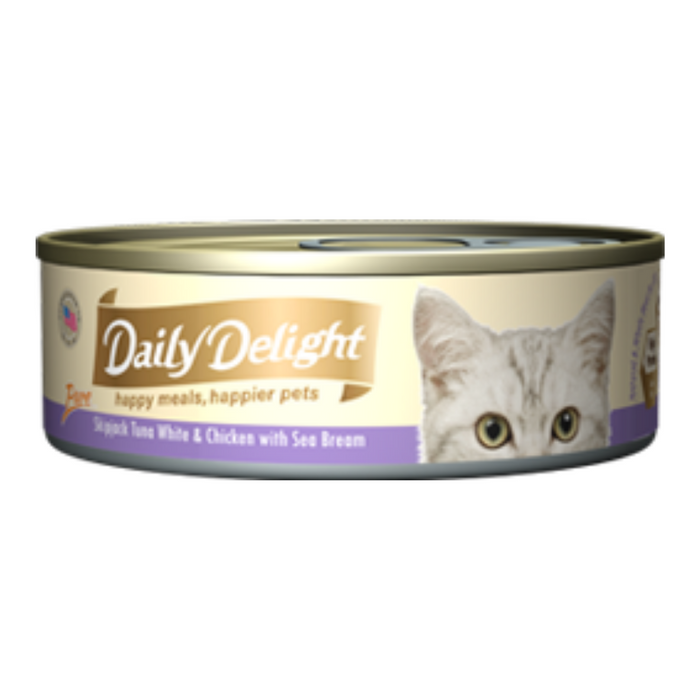 20% OFF: Daily Delight Skipjack Tuna White & Chicken With Sea Bream Wet Cat Food (24 Cans)