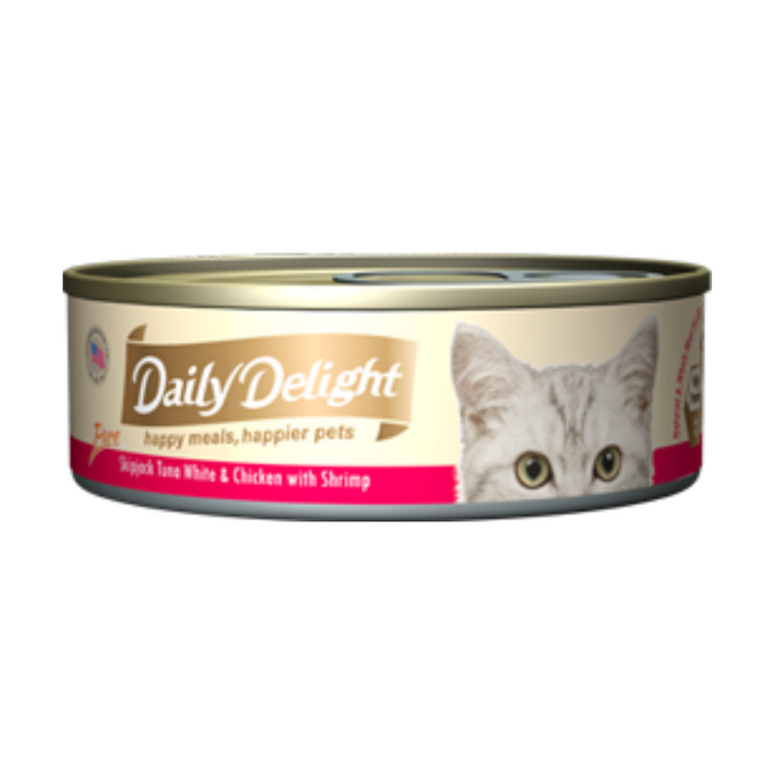 20% OFF: Daily Delight Skipjack Tuna White & Chicken With Shrimps Wet Cat Food (24 Cans)