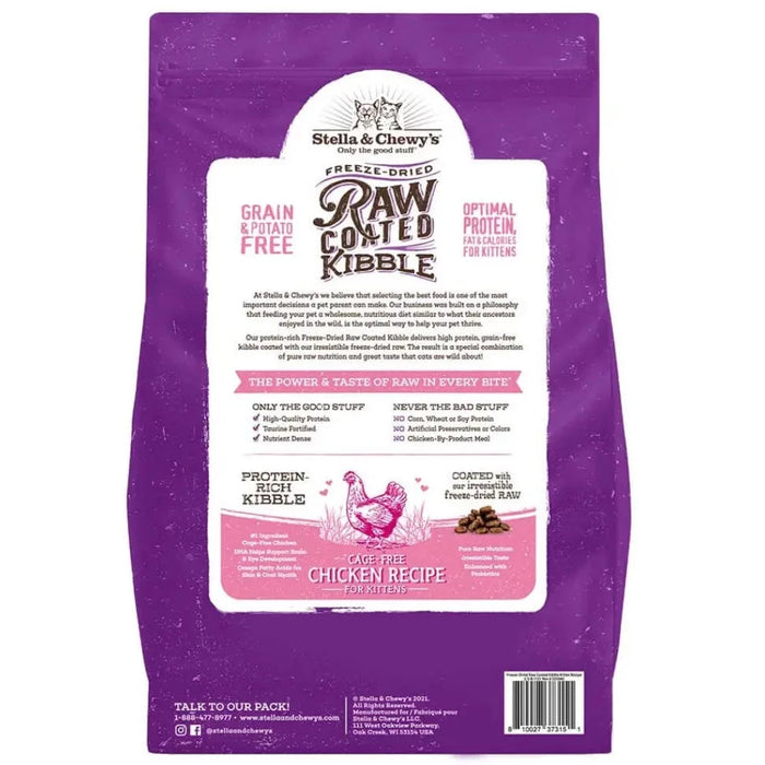 15% OFF:  Stella & Chewy's Raw Coated Cage-Free Chicken Recipe Dry Cat Food For Kitten
