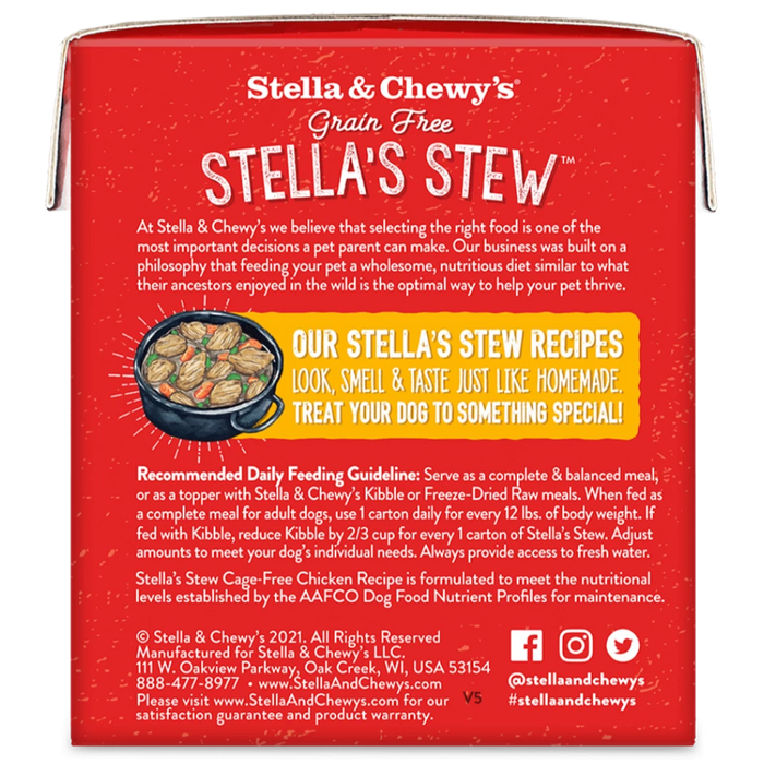 Stella & Chewy's Grain Free Cage-Free Chicken Stew For Dogs