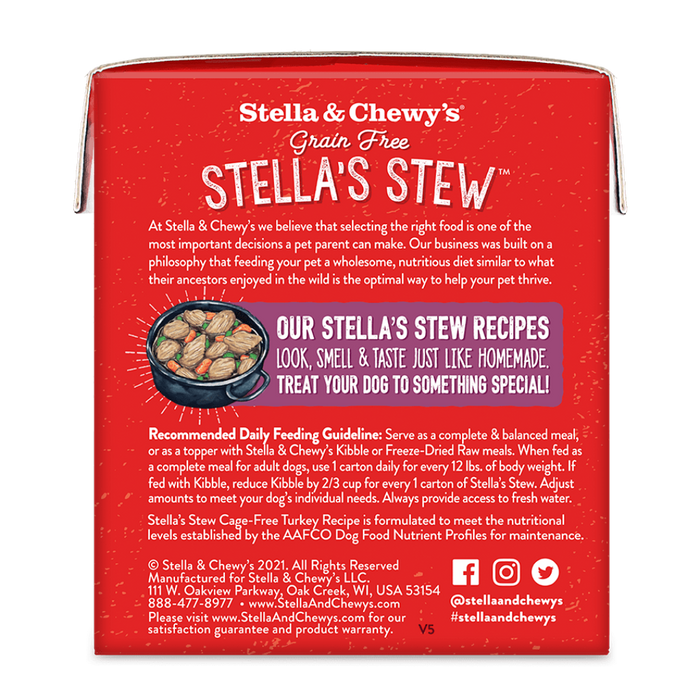 Stella & Chewy's Grain Free Cage-Free Turkey Stew For Dogs