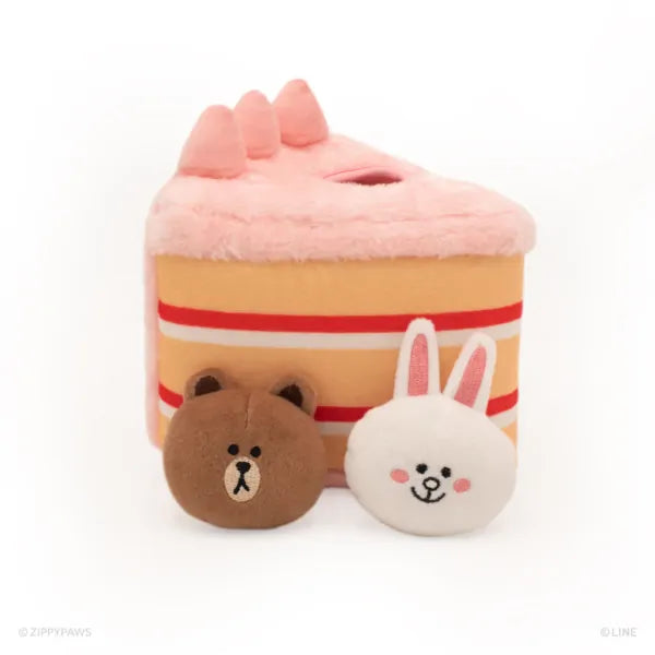 ZippyPaws LINE FRIENDS Zippy Burrow™ Brown & Cony In Cake Dog Toy
