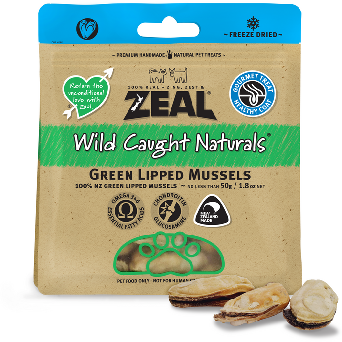 Zeal Free Range Naturals Freeze Dried Green Lipped Mussels For Dogs & Cats