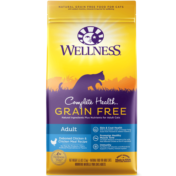 20% OFF:  Wellness Complete Health Grain Free Deboned Chicken & Chicken Meal Recipe Adult Dry Cat Food