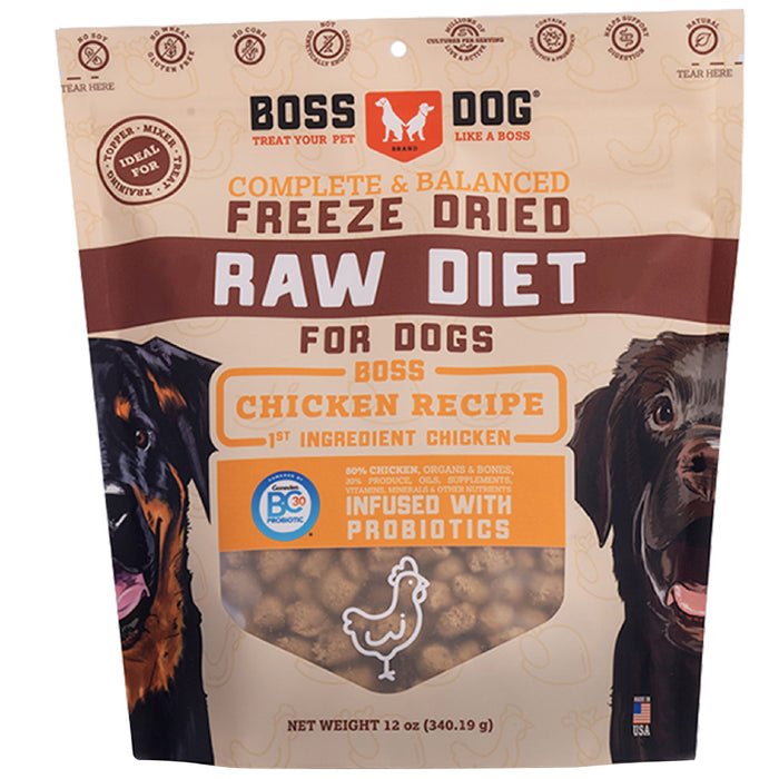 Boss Dog Freeze Dried Raw Diet Chicken Recipe Dog Food
