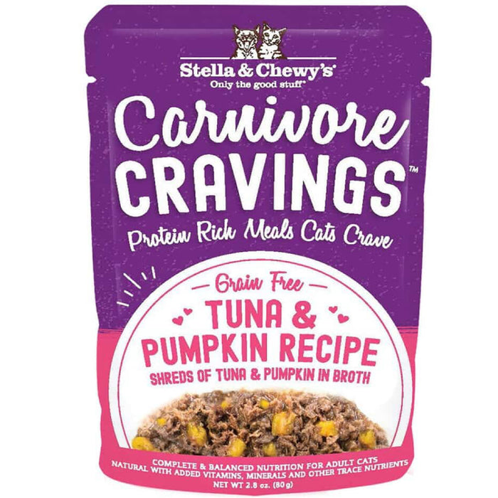 Stella & Chewy's Carnivore Cravings Shreds Tuna & Pumpkin Recipe Pouch Wet Cat Food