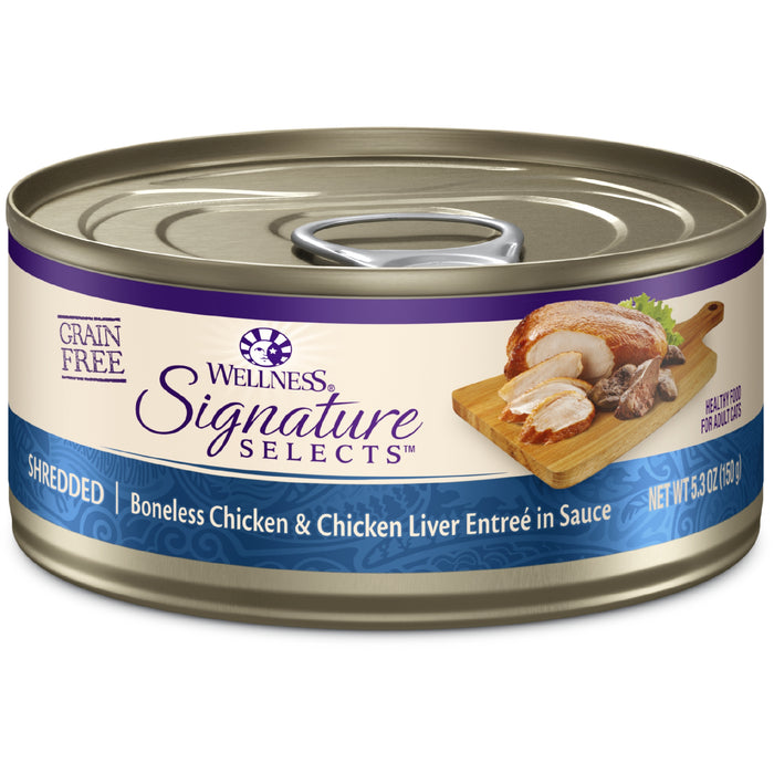 20% OFF: Wellness Signature Selects Grain Free Shredded Chicken & Chicken Liver Wet Cat Food