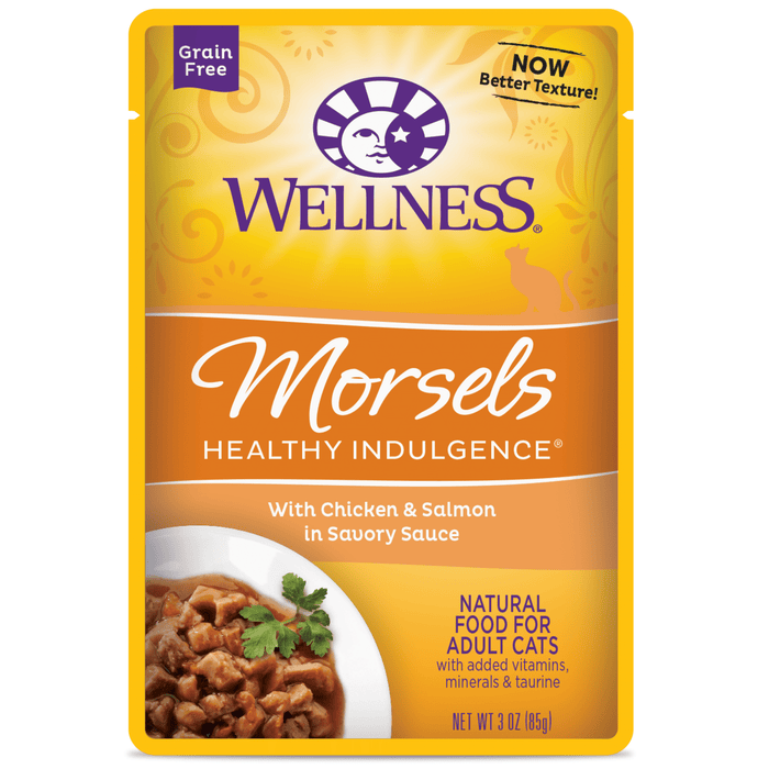 20% OFF: Wellness Healthy Indulgence Grain Free Morsels Chicken & Salmon Wet Cat Food