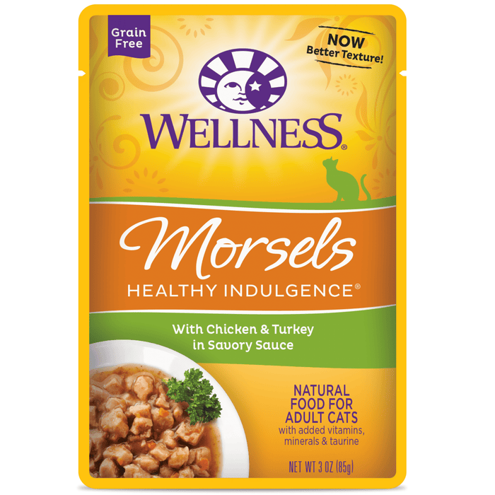20% OFF: Wellness Healthy Indulgence Grain Free Morsels Chicken & Turkey Wet Cat Food