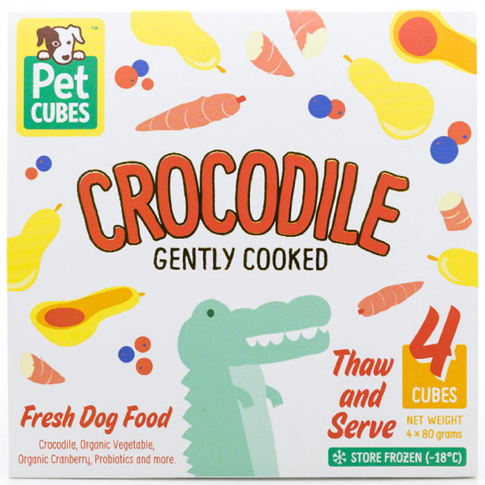 Pet Cubes Premium Complete Gently Cooked Crocodile Fresh Food For Dogs (FROZEN)