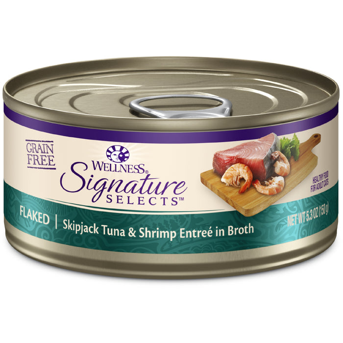 20% OFF: Wellness Signature Selects Grain Free Flaked Skipjack Tuna & Shrimp Wet Cat Food