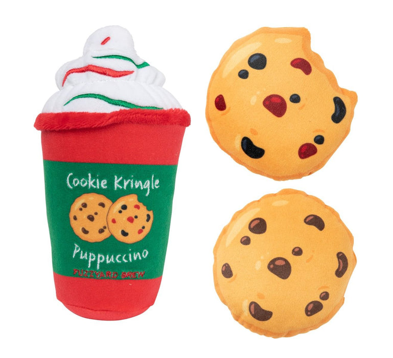 [CHRISTMAS🎄🎅 ] 15% OFF: FuzzYard Cookie Kringle Puppuccino & Cookies (3Pcs) Plush Dog Toy