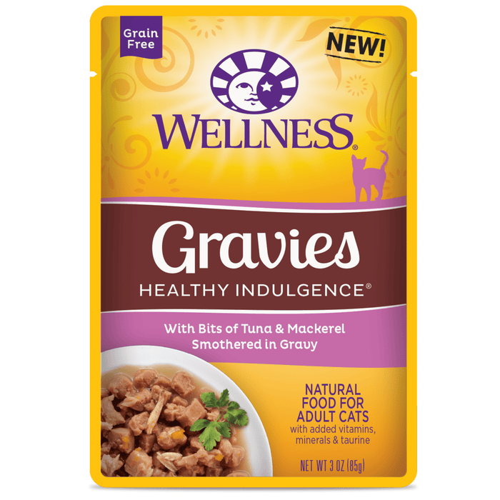 20% OFF: Wellness Healthy Indulgence Grain Free Gravies Tuna & Mackerel Wet Cat Food