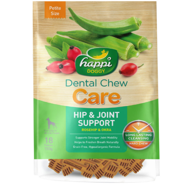15% OFF: Happi Doggy Hip & Joint Support Rose Hip & Okra Dental Chews