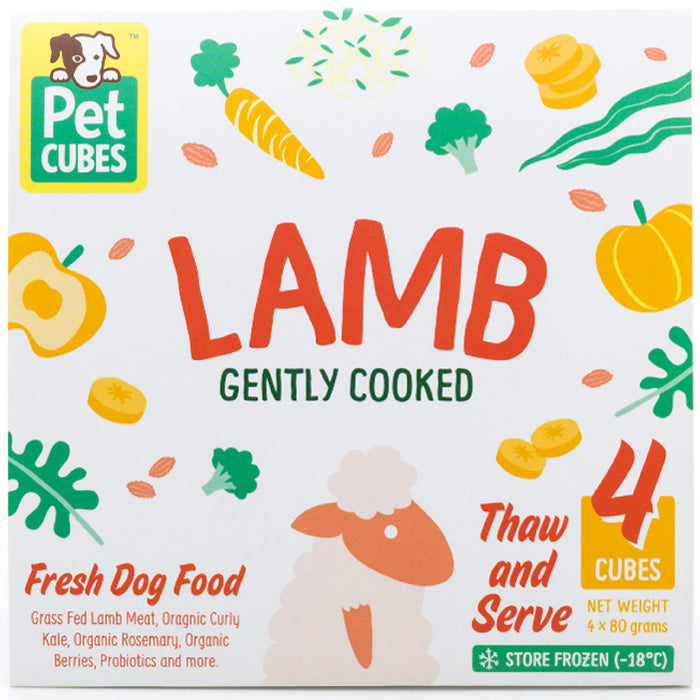 Pet Cubes Complete Gently Cooked Lamb Fresh Food For Dogs (FROZEN)