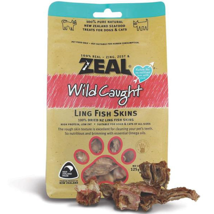 Zeal Wild Caught NZ Ling Fish Skins For Dogs & Cats