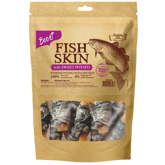 35% OFF: Absolute Bites Fish Skin with Sweet Potato Treats For Dogs