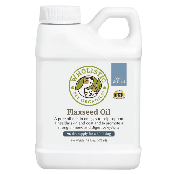 Wholistic Pet Organics Flax Seed Oil (Skin & Coat Support) For Dogs