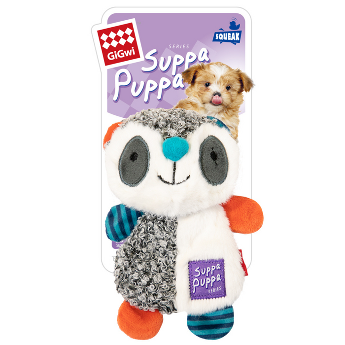 GiGwi Suppa Puppa Racoon With Squeaker & Crinkle Paper Plush Toy For Dogs