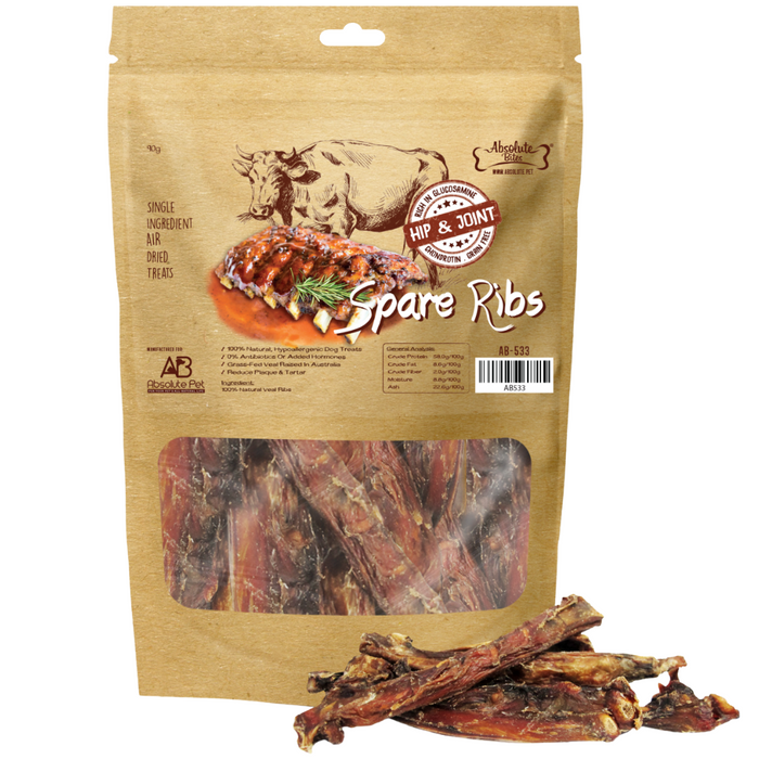 35% OFF: Absolute Bites Air Dried 100% Real Veal Spare Ribs Treats For Dogs