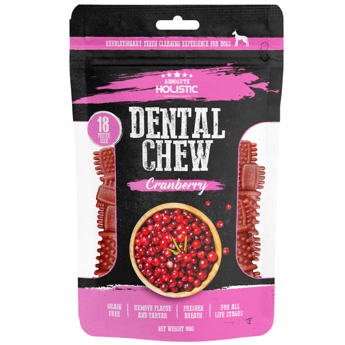 40% OFF: Absolute Holistic Cranberry Dental Chews Value Pack For Dogs