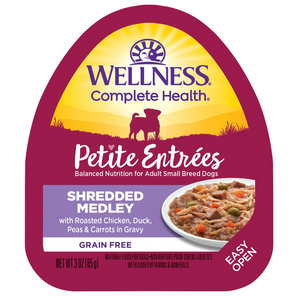 20% OFF: Wellness Grain-Free Small Breed Petite Entrees Shredded Medley Roasted Chicken, Duck, Peas & Carrots Wet Dog Food
