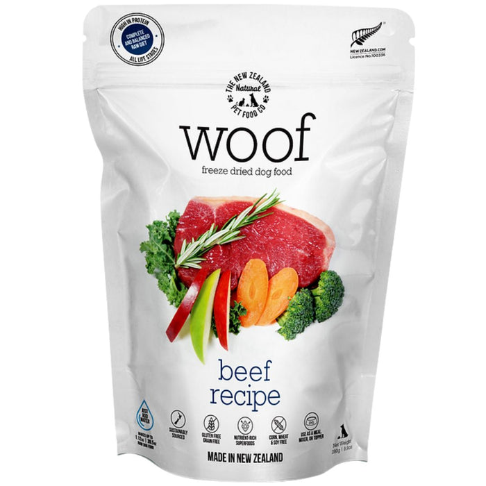 30-35% OFF: The NZ Natural Pet Food Co. WOOF Freeze Dried Raw Beef Recipe Food For Dogs