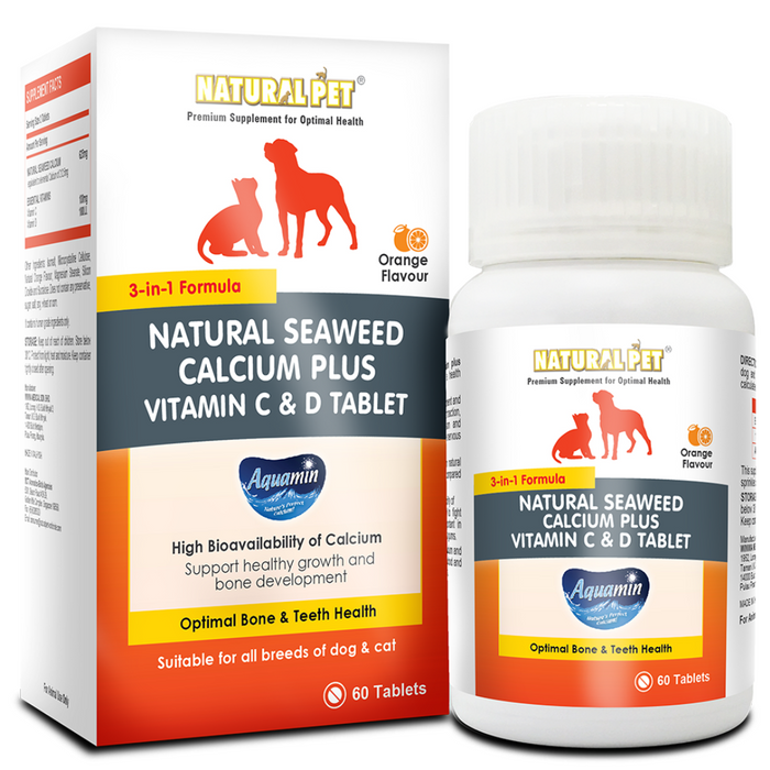 15% OFF: Natural Pet Natural Seaweed Calcium Plus Vitamin C & D Tablets For Puppies & Kitten