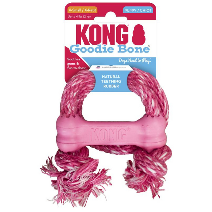 20% OFF: Kong® Puppy Goodie Bone™ With Rope Dog Toy (Assorted Colour)